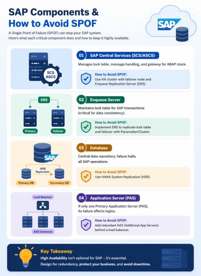 Table of common single points of failure and mitigations